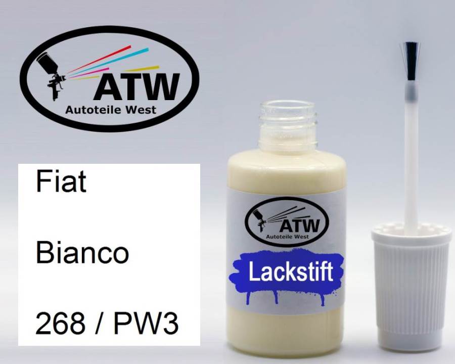 Fiat, Bianco, 268 / PW3: 20ml Lackstift, von ATW Autoteile West.